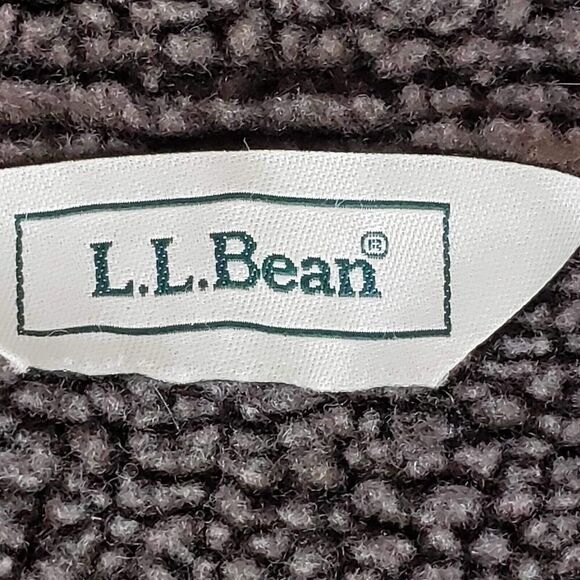 LL Bean Jacket Women’s Faux Suede Sherpa Lined Coat Brown Size Large L Button - Picture 7 of 9